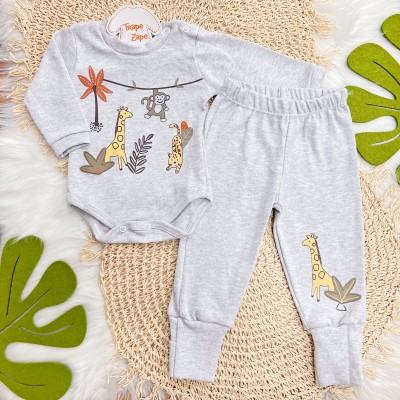  Kit 6 Peças - Safari Circus - Mostarda, Mescla e Marrom